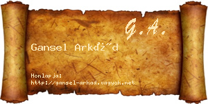 Gansel Arkád névjegykártya
